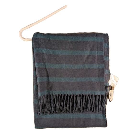 GAP Preppy Striped Scarf – NWT Blue & Teal Soft Lightweight 22"x73" Short Fringe - Picture 1 of 5